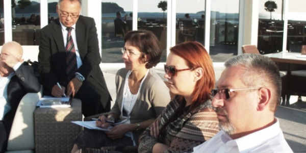 Steering Committee meeting, 14 Oct 2011, Dubrovnik. From left: Ike van der Putte, Team Leader and Key Expert for WG 4 (regional cooperation); Daiva Semeniene, Key Expert for WG 3 (cross-border cooperation) ; and Ruza Radovic, Project Manager, Human Dynamics. 